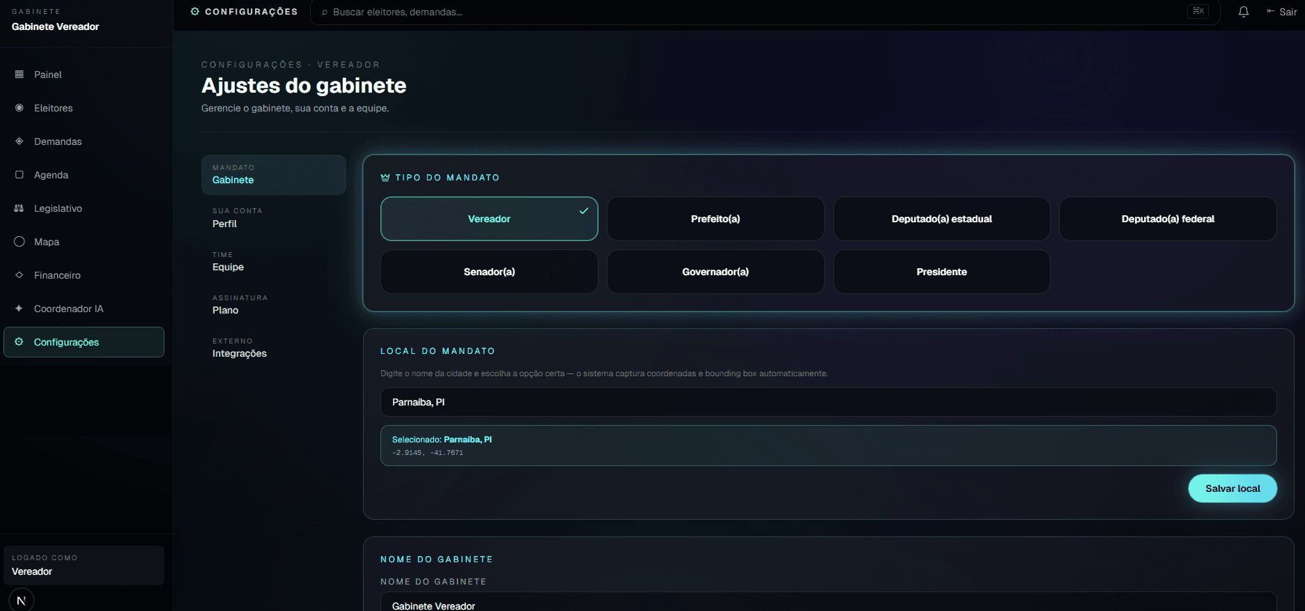 Kabix — Configurações